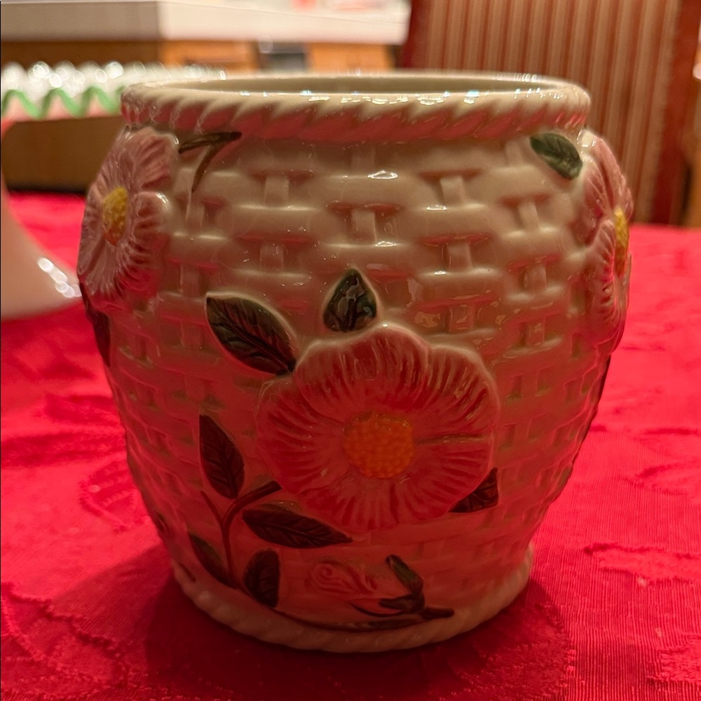 Unused Franciscan desert rose cookie jar with No lid , vase
